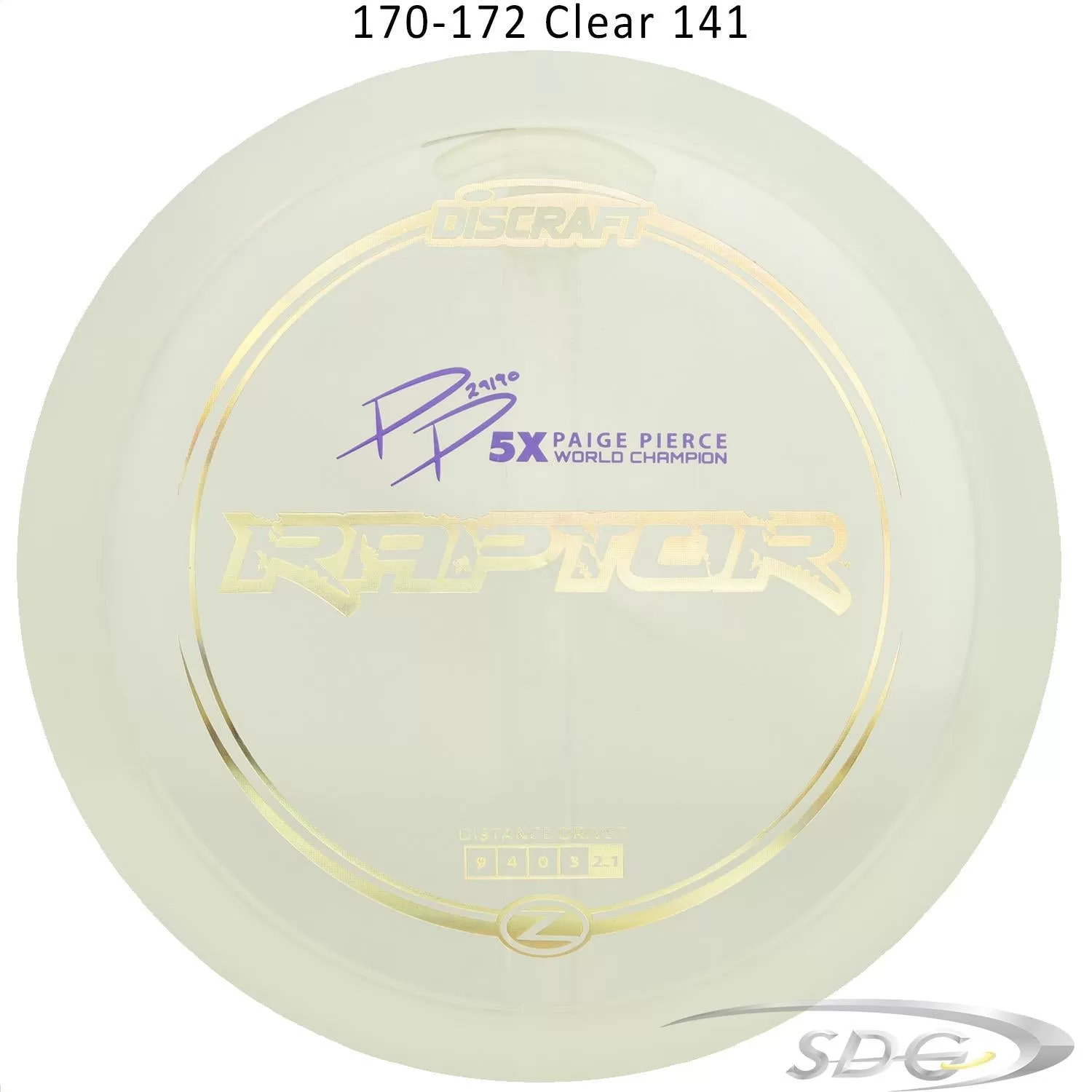 Discraft Z Line Raptor Paige Pierce signature Series Disc Golf Distance Driver