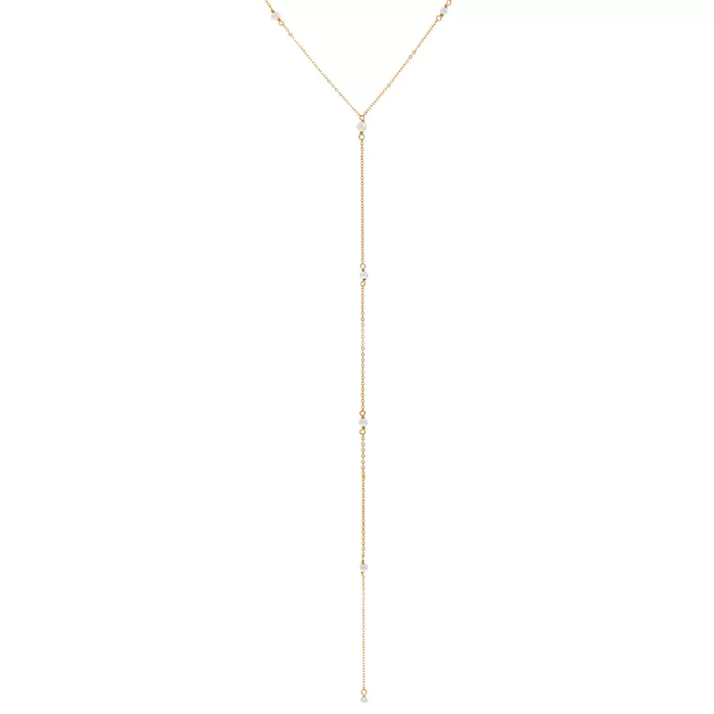 Drop-Down Freshwater Pearl Lariat Necklace