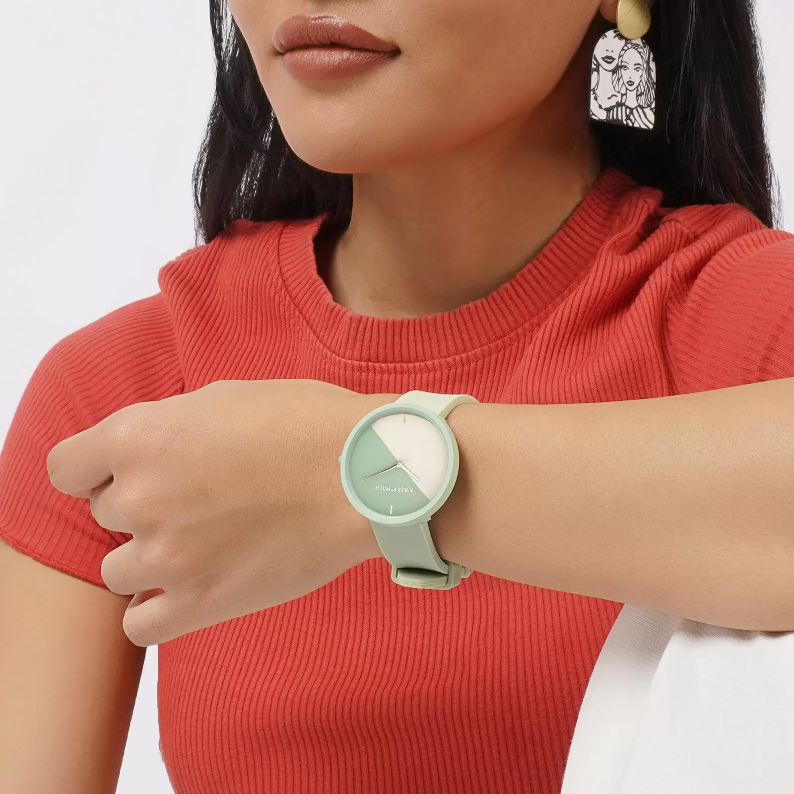 Duet Meadow Glow Green Silicone Strap Watch