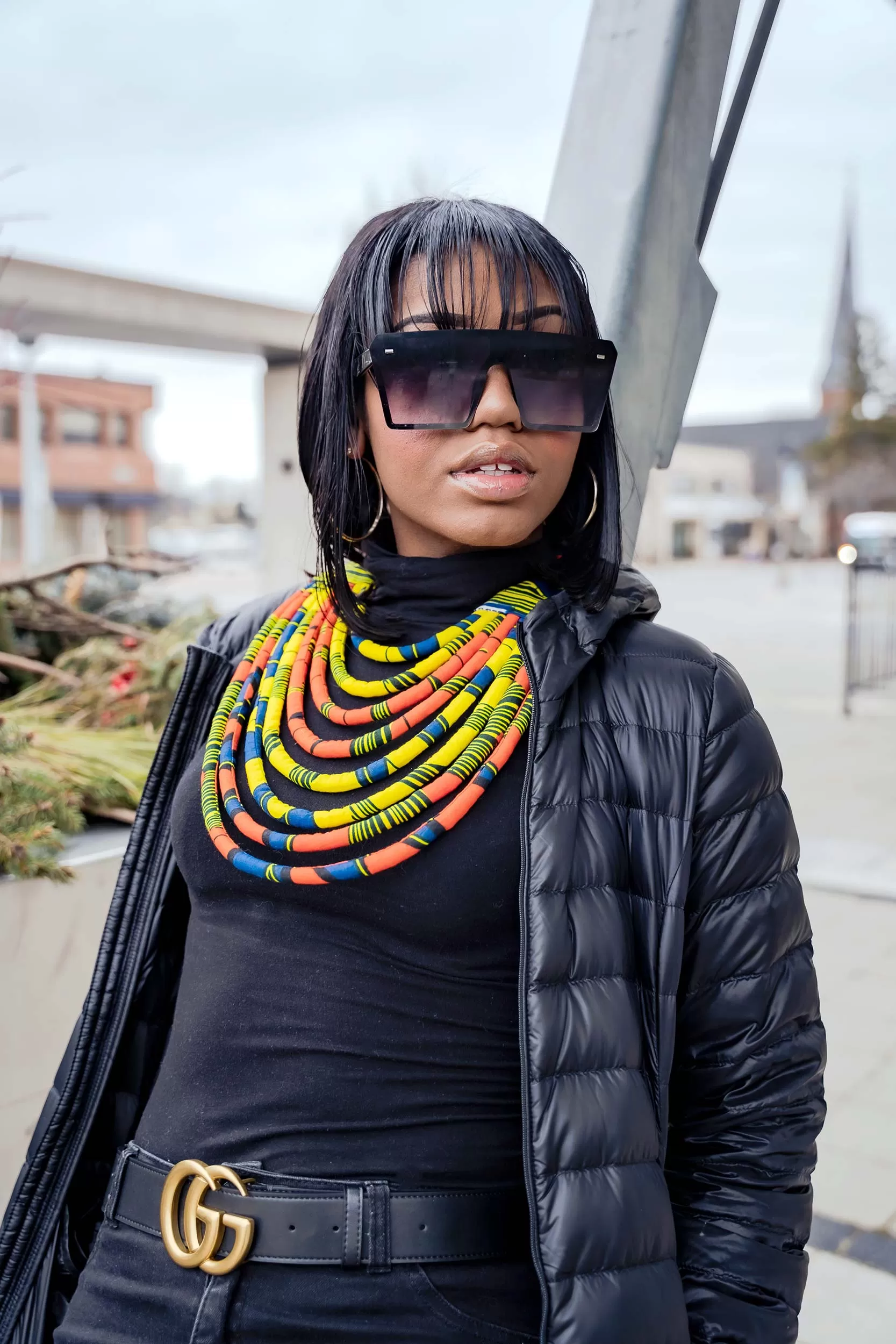 ESSUM African Print Layered Necklace