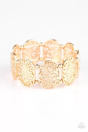 Everyday Elegance Gold Filigree Bracelet - Paparazzi Accessories