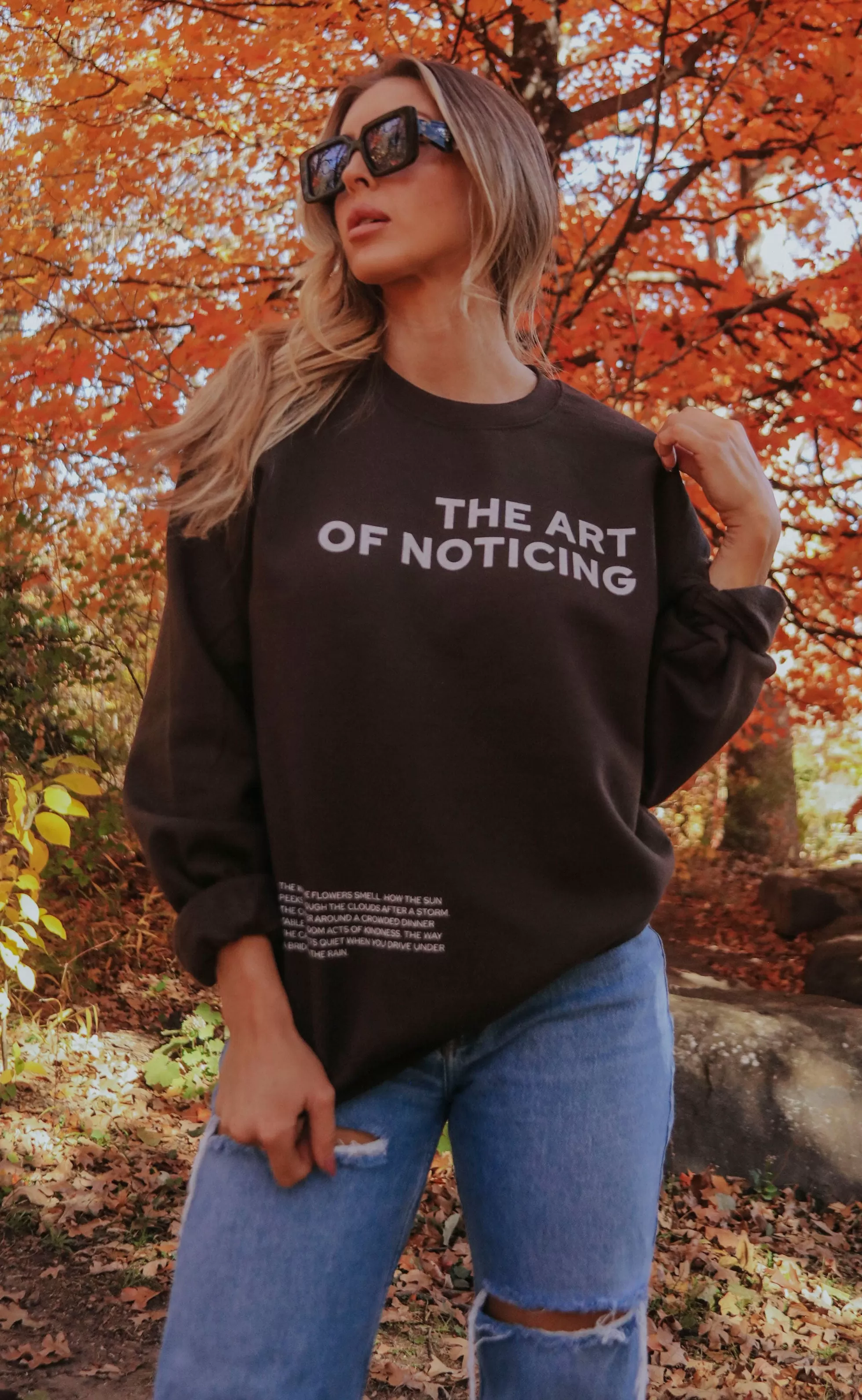 friday   saturday x jo johnson overby: the art of noticing sweatshirt