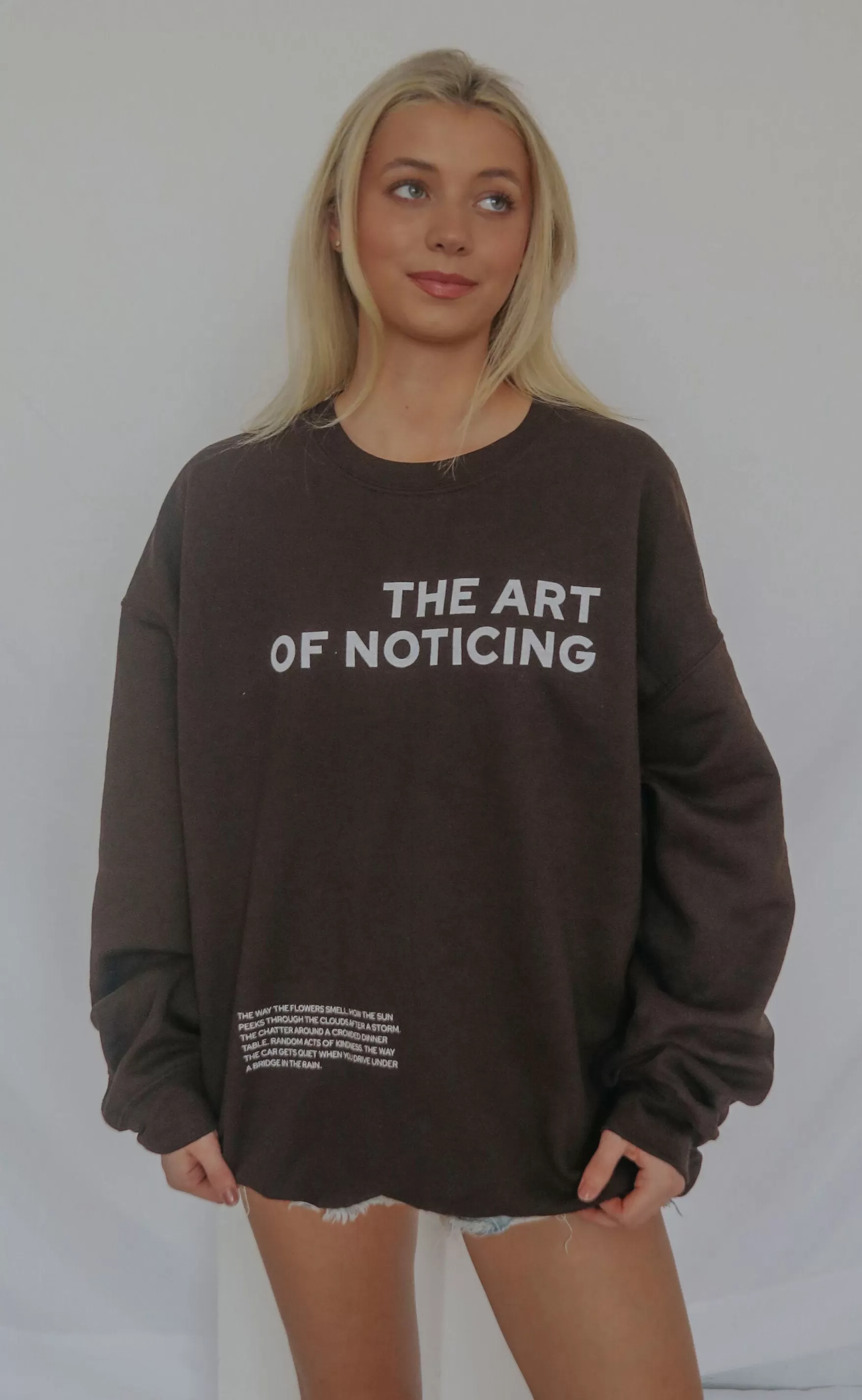 friday   saturday x jo johnson overby: the art of noticing sweatshirt