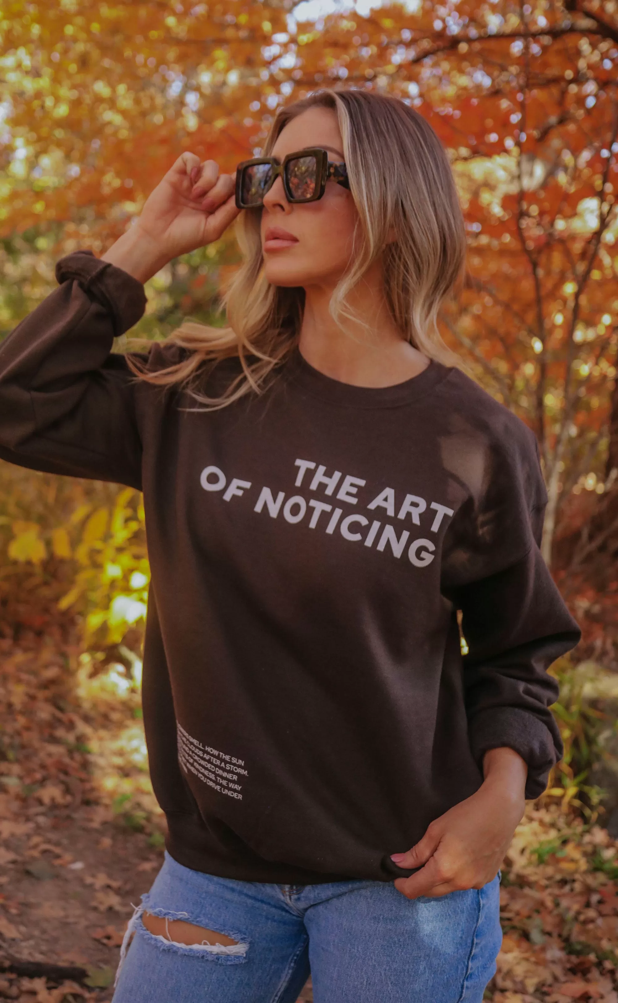 friday   saturday x jo johnson overby: the art of noticing sweatshirt