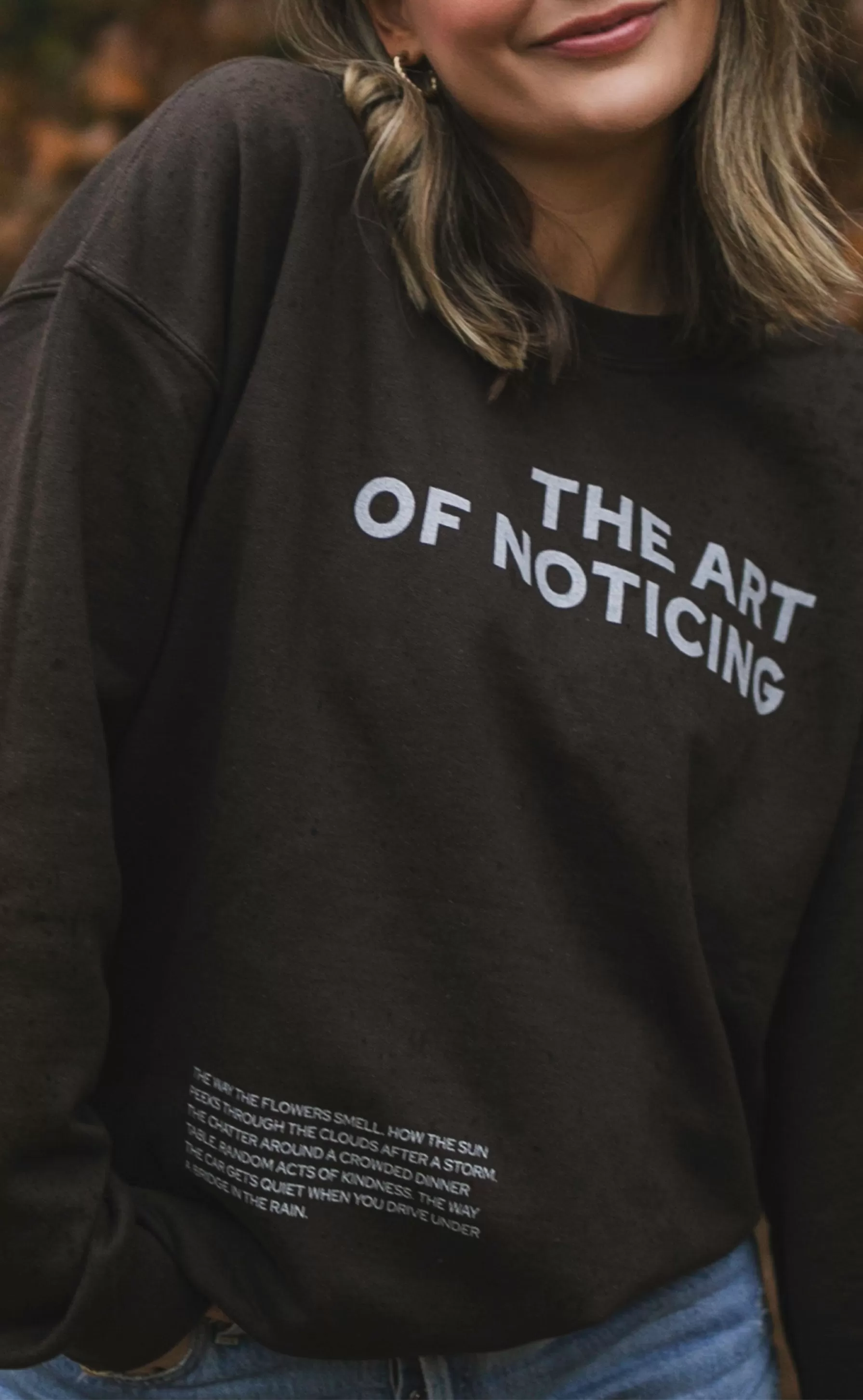 friday   saturday x jo johnson overby: the art of noticing sweatshirt