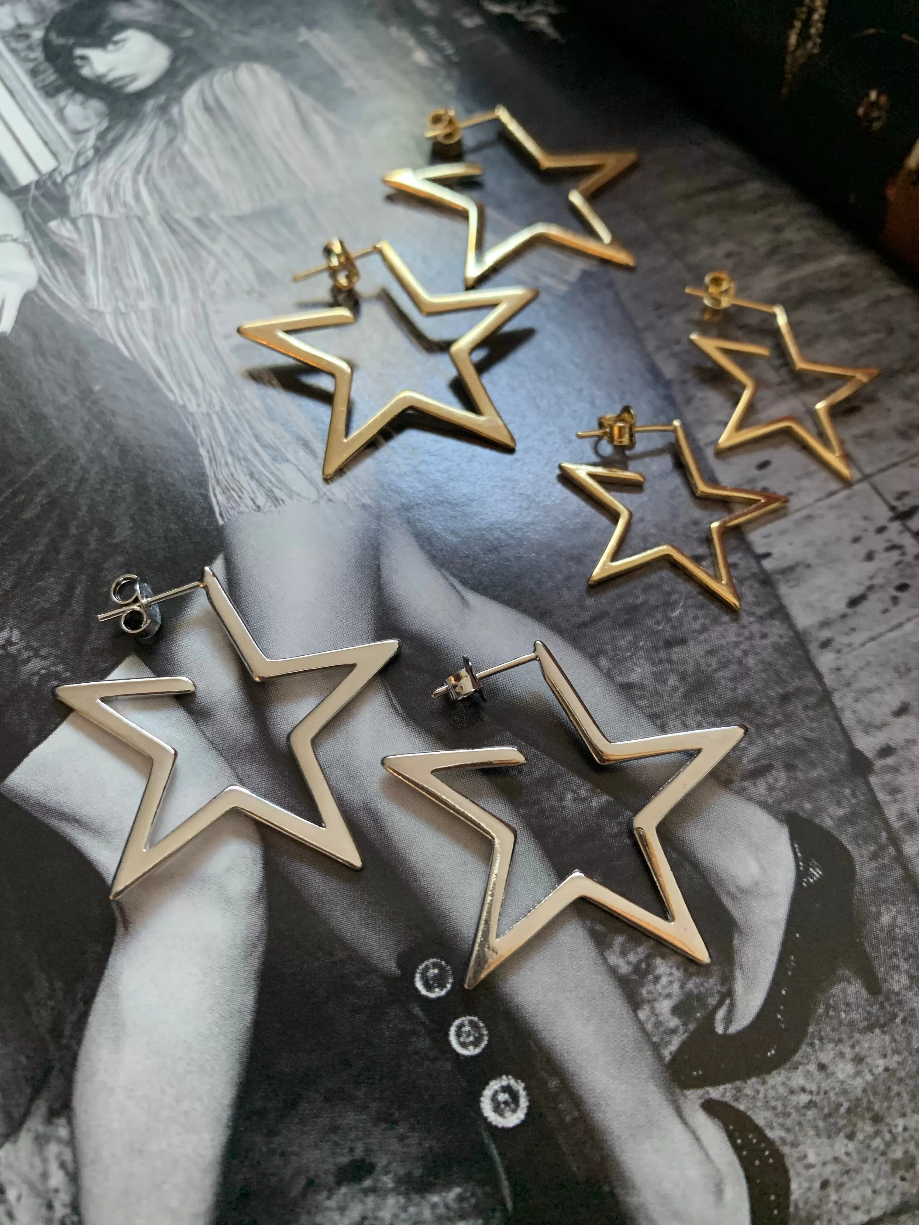 Gold Plated Stars Earrings