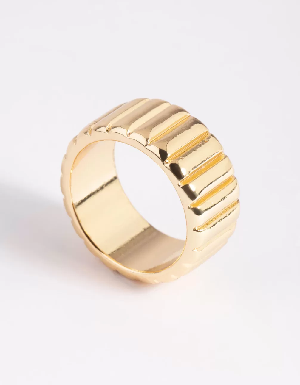 Gold Plated Textured Band Ring