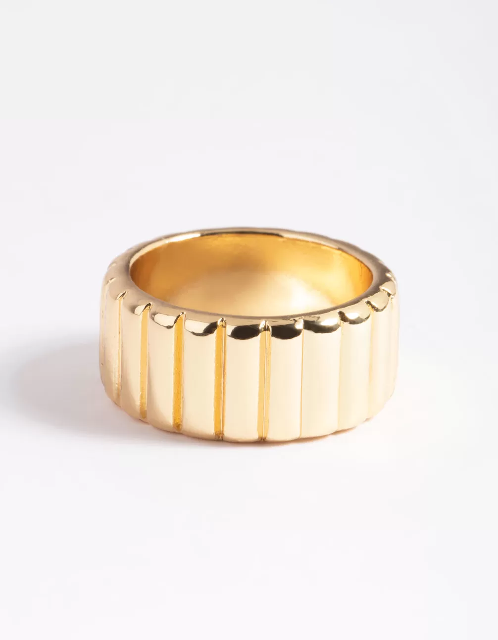 Gold Plated Textured Band Ring