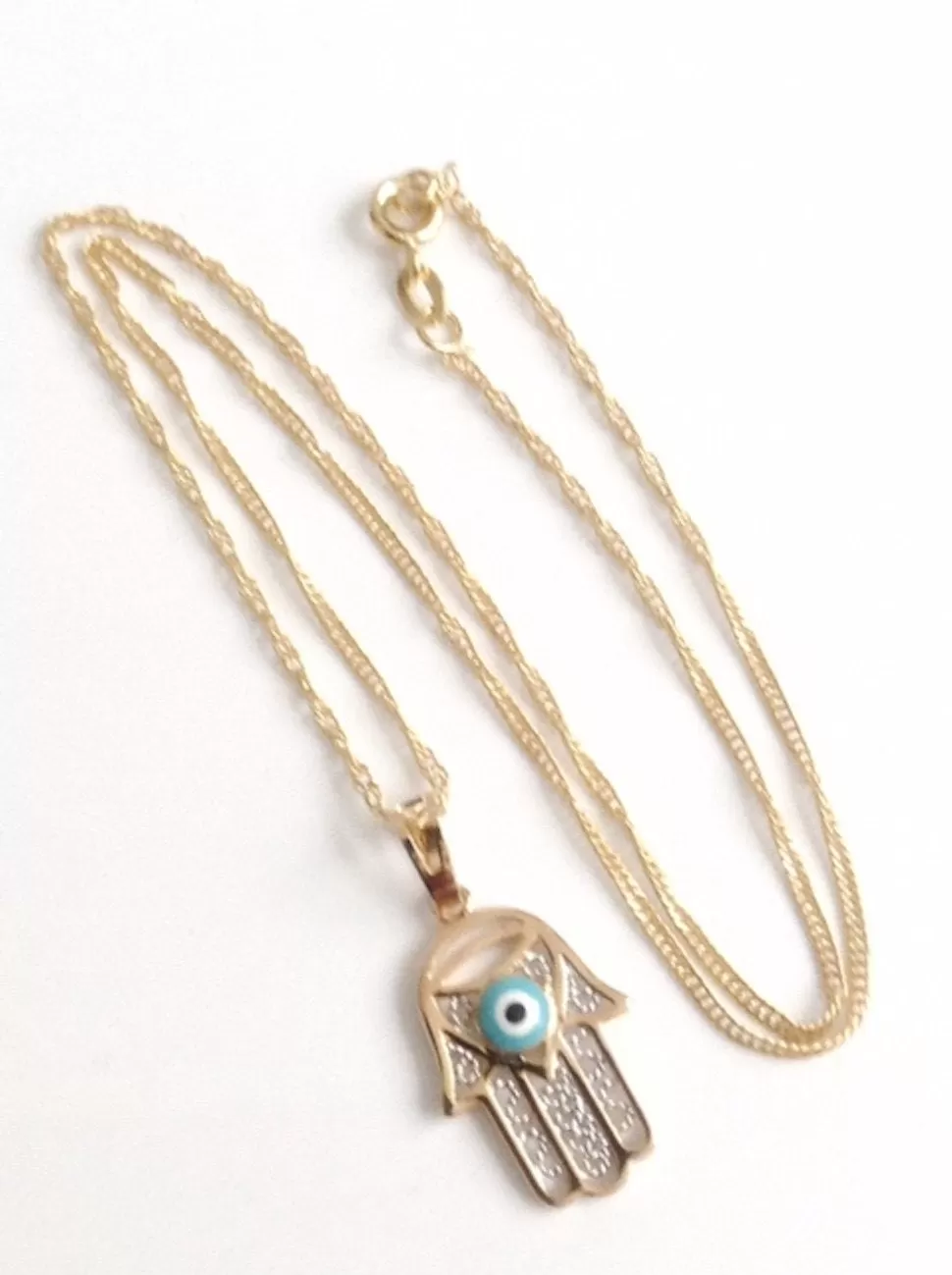 Hamsa Necklace Gold Hand of Fatima Necklace Evil Eye Charm