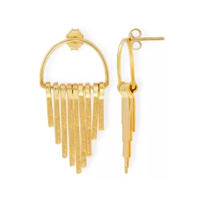 Handmade Gold Plated Silver Earrings With Fringes