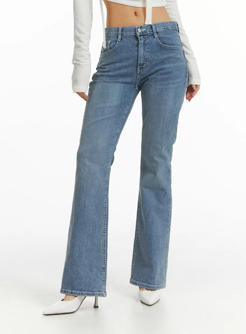 High Waist Cropped Straight Leg Jeans CJ425