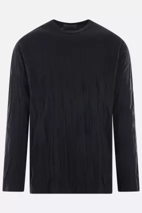 jersey long-sleeved t-shirt with vertical pressed creases