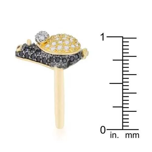 Jet Black Cubic Zirconia Penguin Fashion Ring