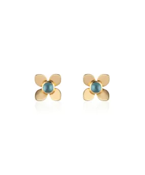 Large Fleur Earrings in Blue Topaz