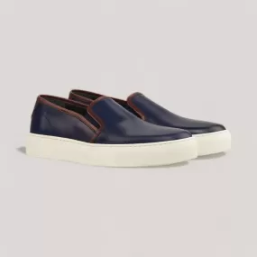 LUCE | Slip-On Sneakers - Navy & Burgundy | Women's