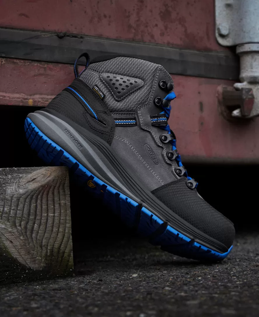 Men's Red Hook Waterproof Boot (Carbon-Fiber Toe)  |  Steel Grey/Bright Cobalt