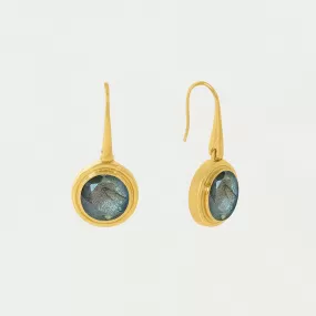 Mini Signet Gemstone Drop Earrings