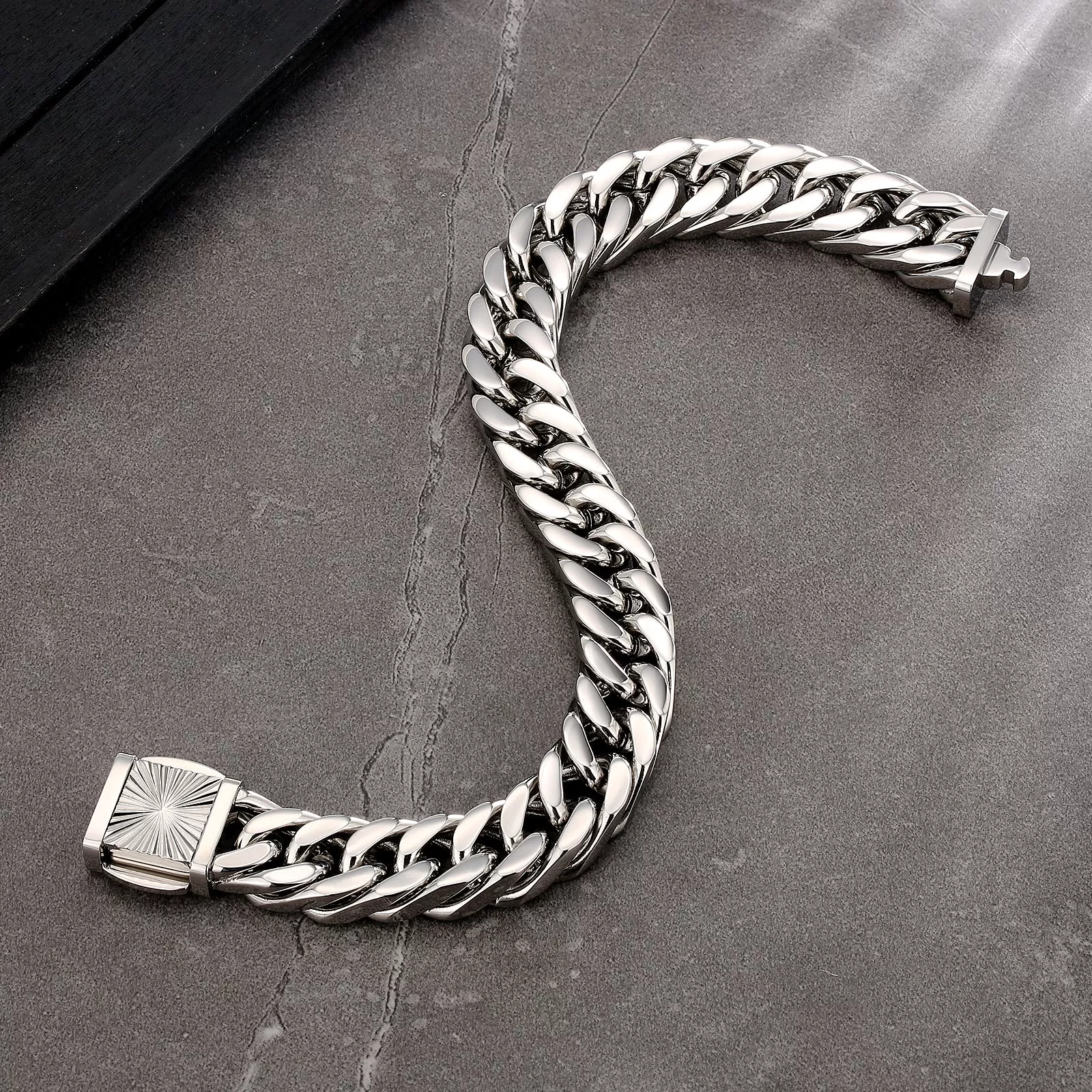 New 12mm 4-Sided Cuban Link Bracelet KRKC