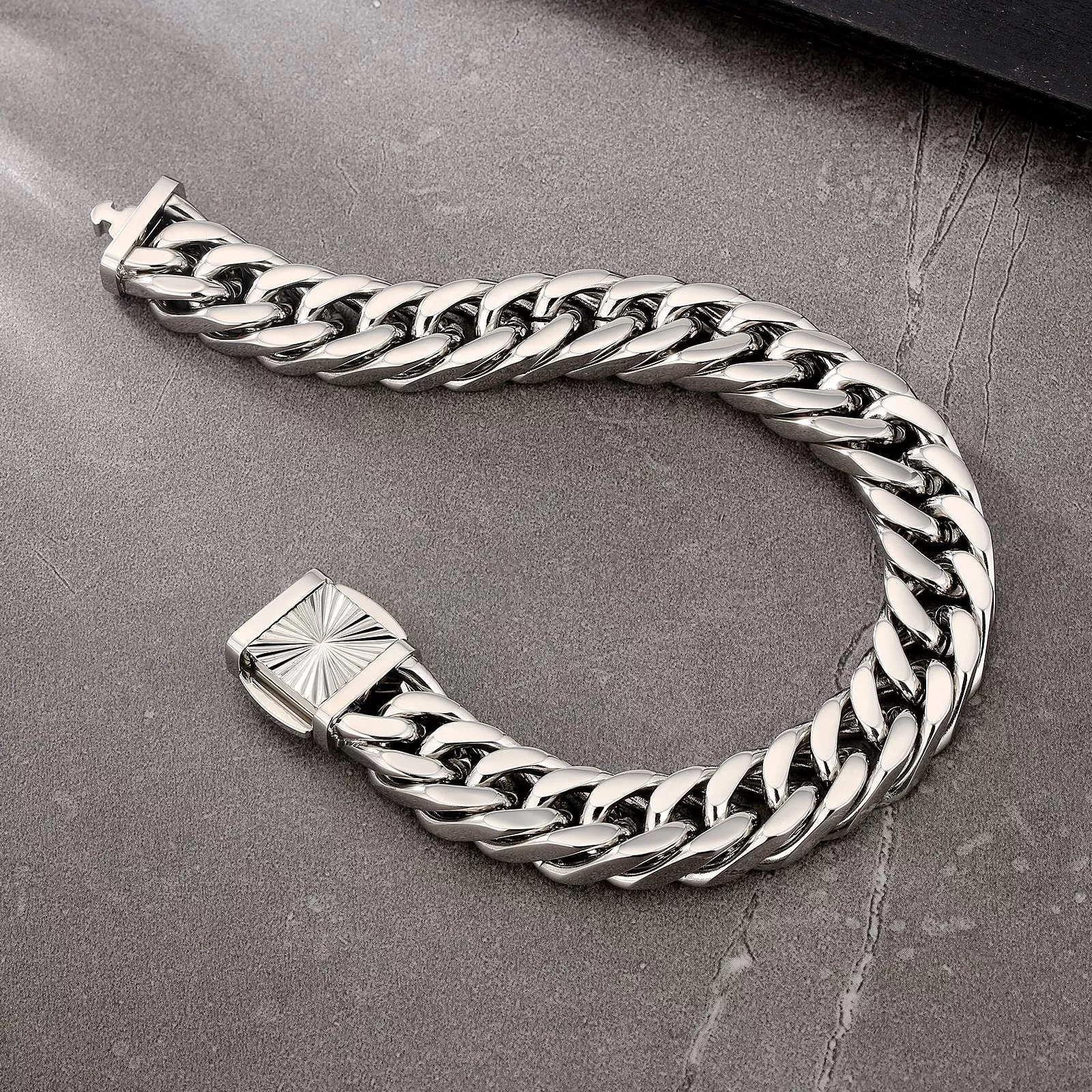 New 12mm 4-Sided Cuban Link Bracelet KRKC