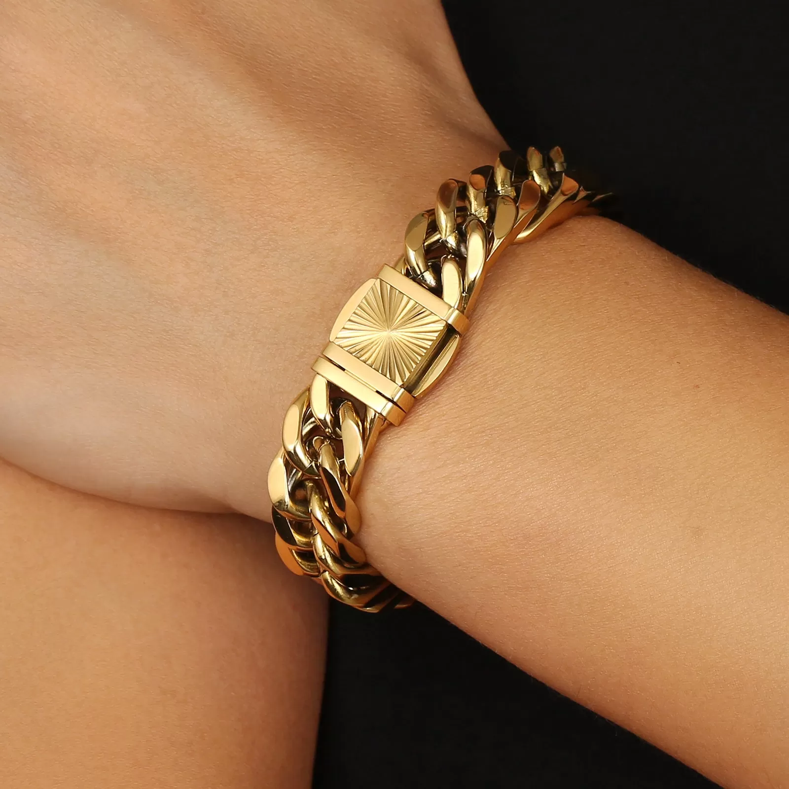 New 12mm 4-Sided Cuban Link Bracelet KRKC