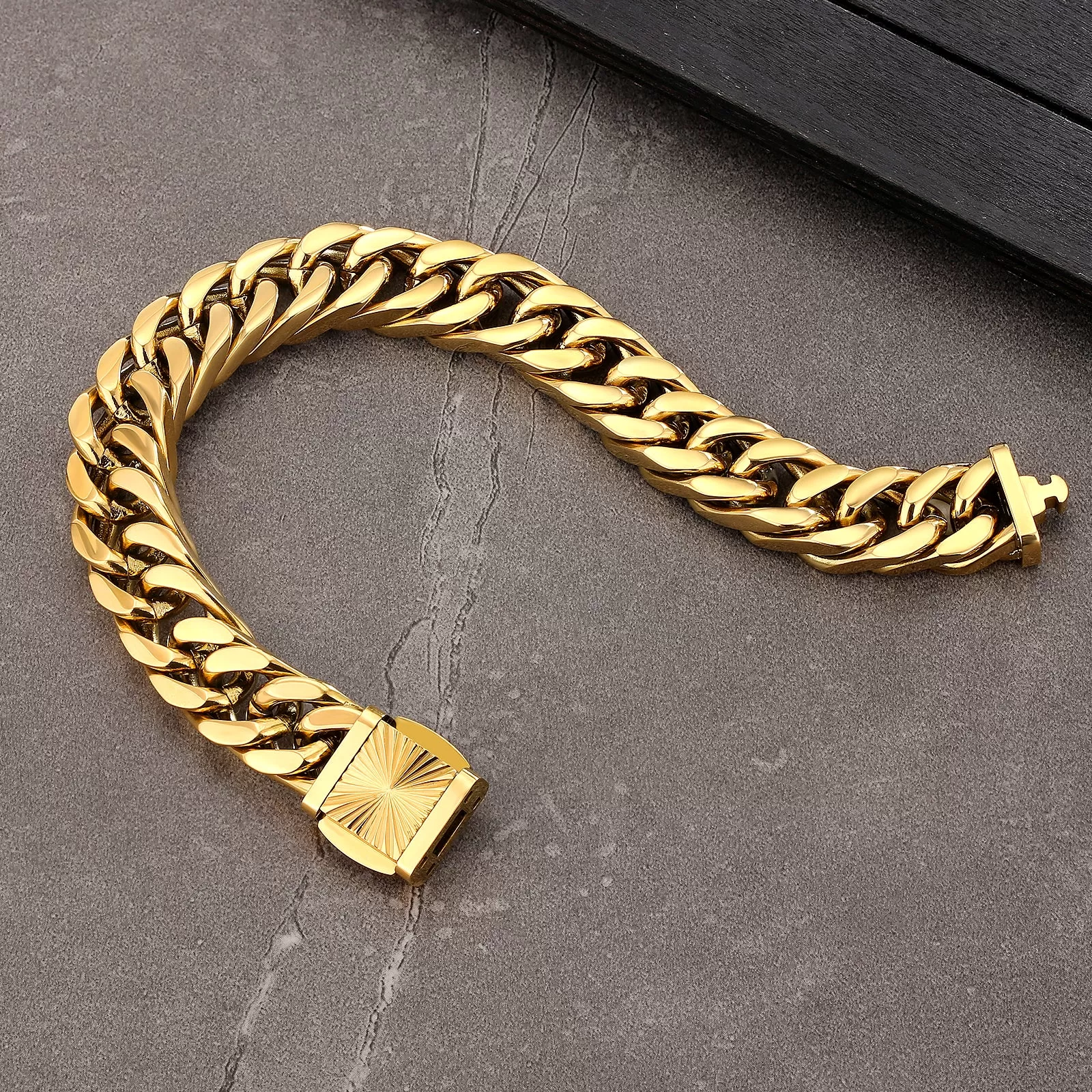 New 12mm 4-Sided Cuban Link Bracelet KRKC