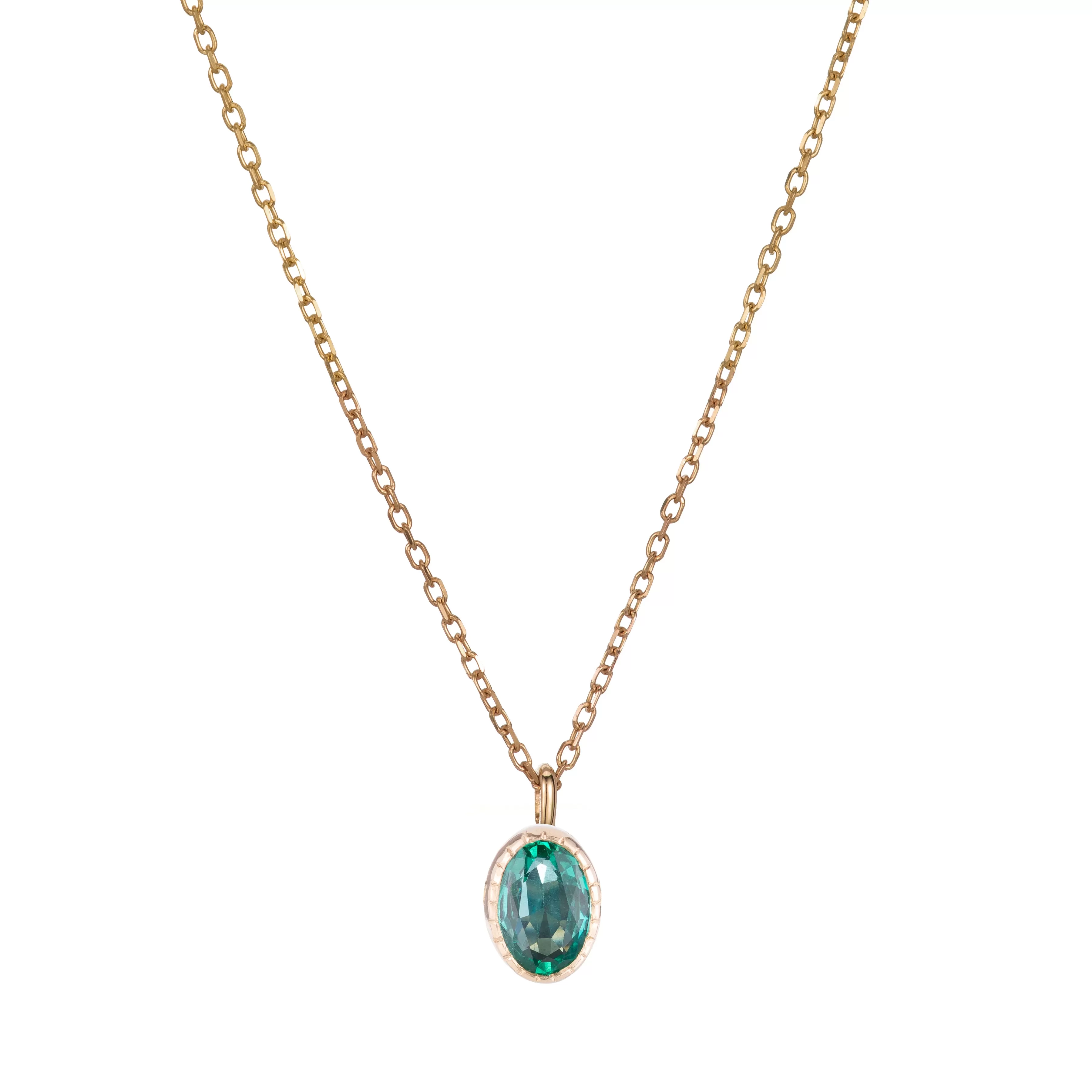 Oval Emerald Wisp Necklace