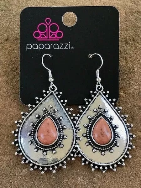 Paparazzi Accessories - Desert Drama #L60 - Brown Earrings