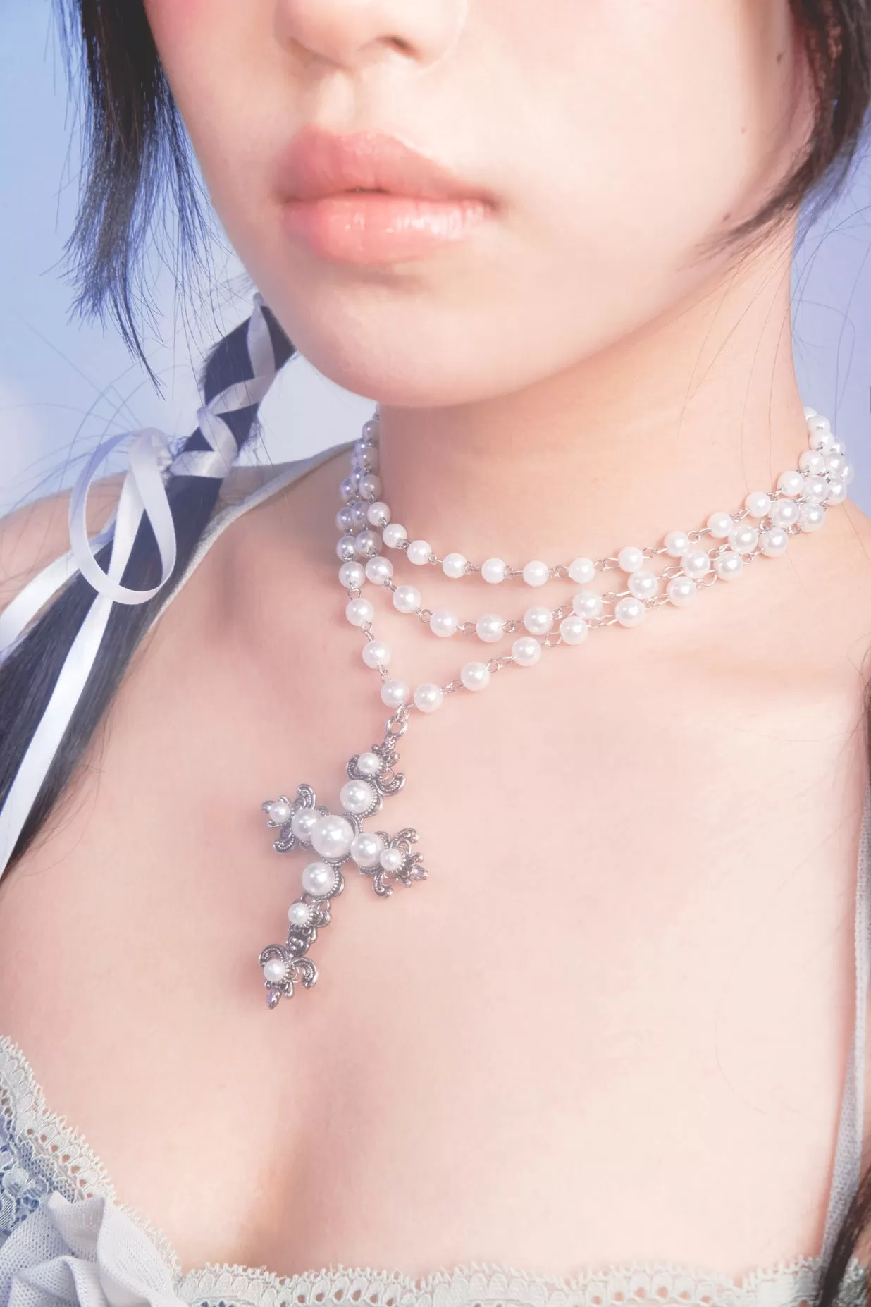 PEARL CROSS NECKLACE