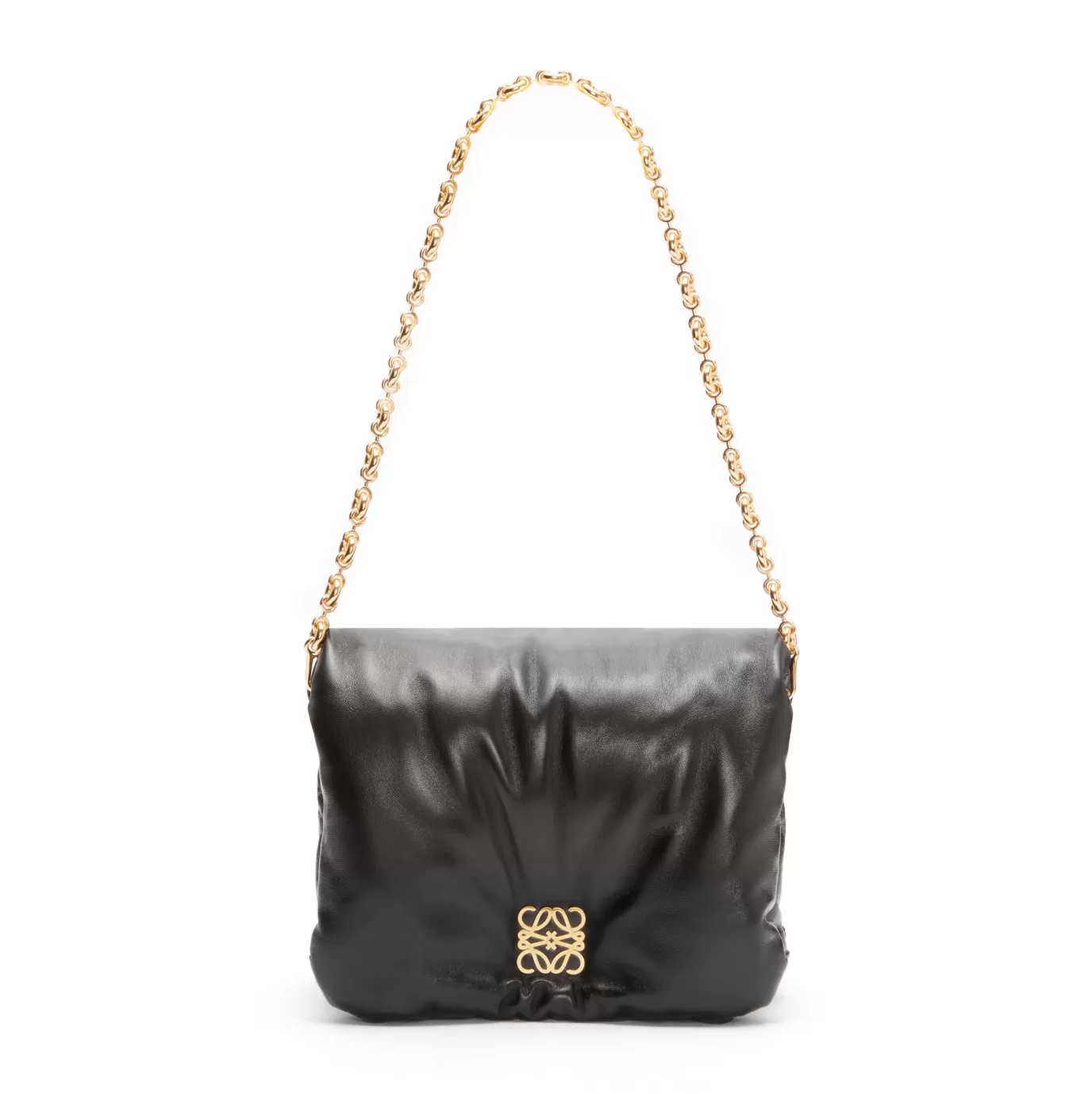 PUFFER GOYA IN SHINY NAPPA LAMBSKIN - BLACK