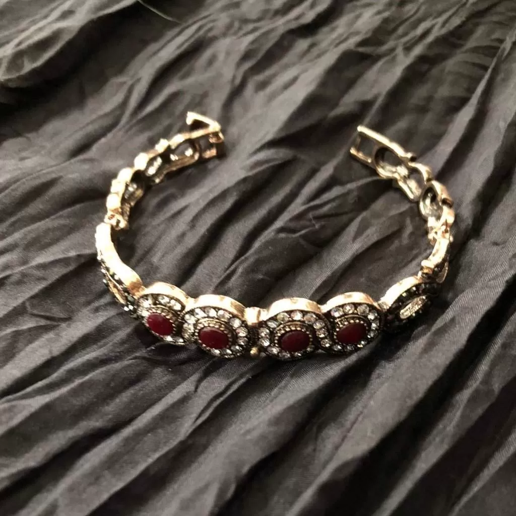 Red Crystal Gold Bracelet