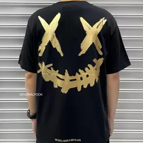 Rickyisclown [RIC] Gold Foil Smiley Tee Black [R20200506d-RRR]