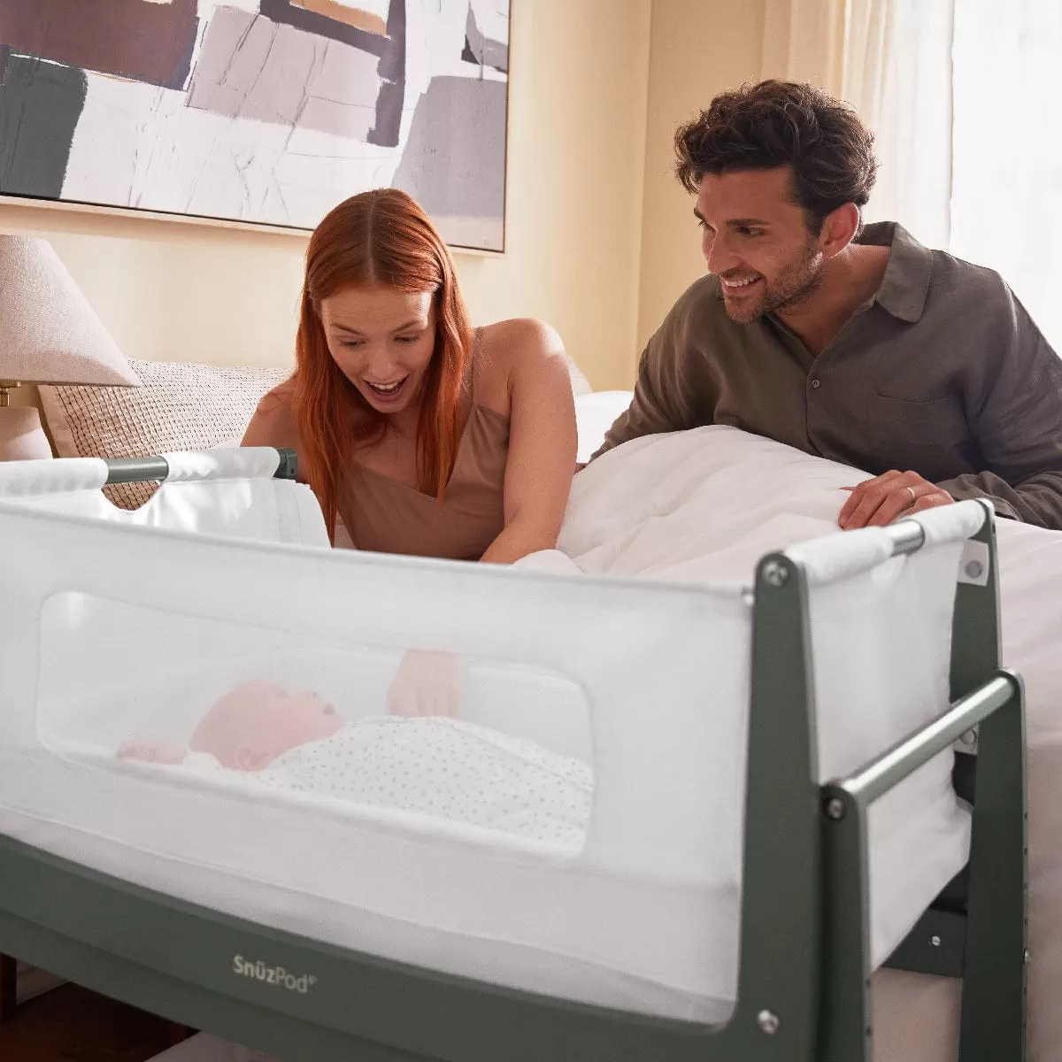 SnuzPod 4 Bedside Crib - Sage