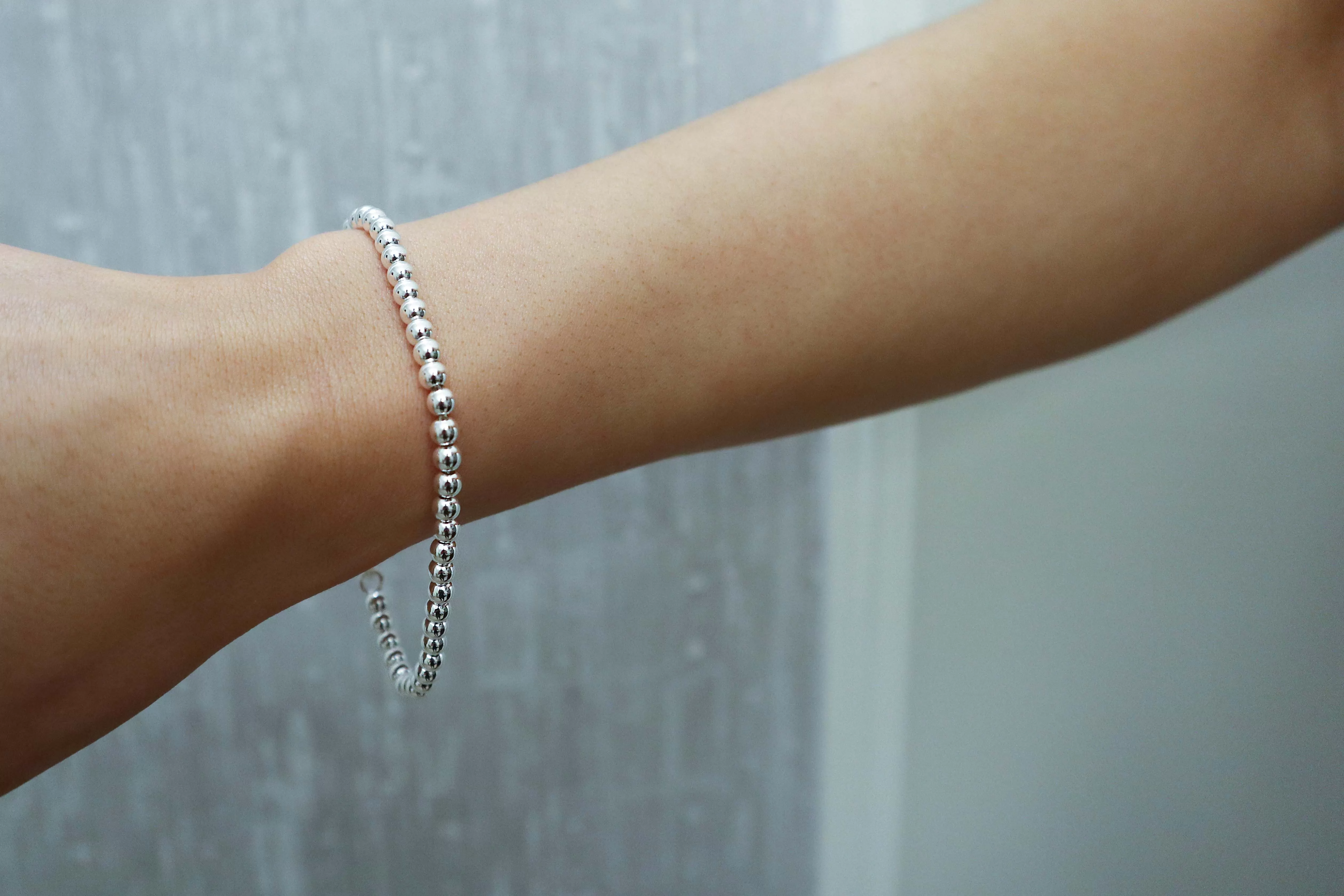 Sterling Silver Ball Bracelet - 4mm