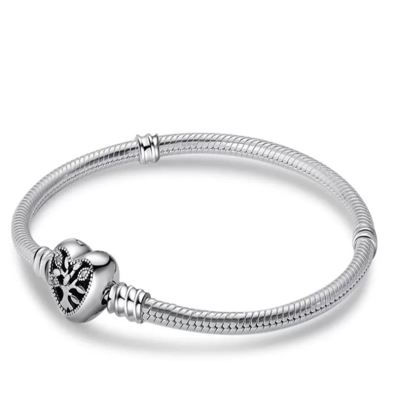 Sterling Silver Round Women Bracelet