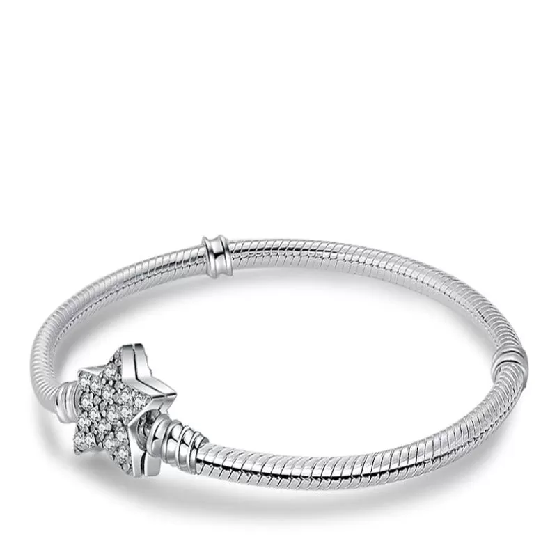 Sterling Silver Round Women Bracelet