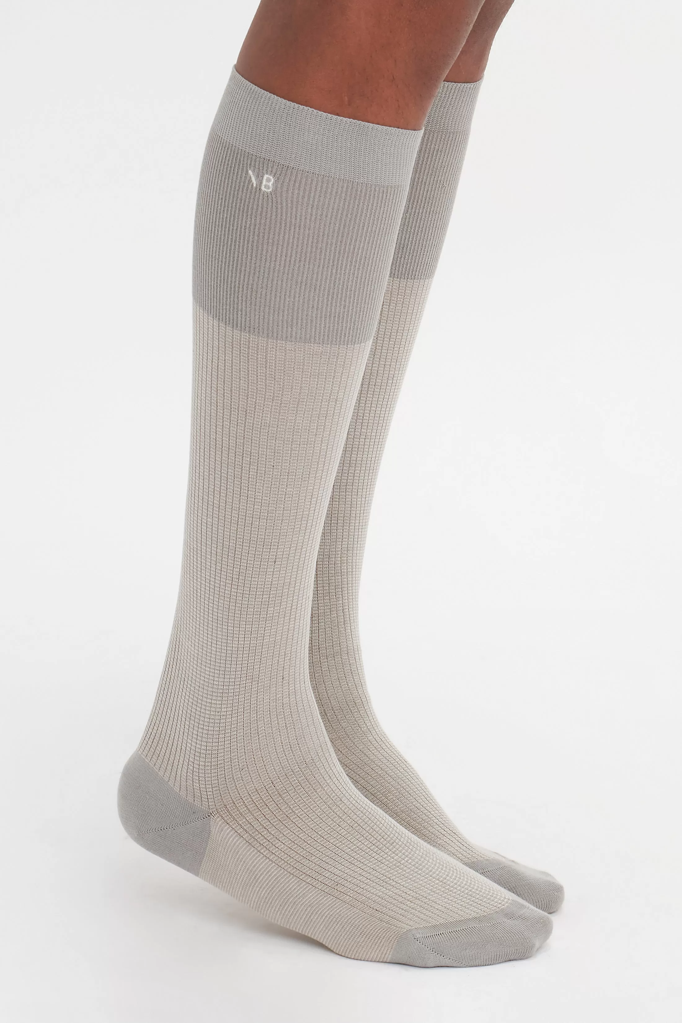 Superfine Rib Socks In Lunar Grey