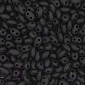 Twin 2Hole Bead 2.5x5mm apx22g Opaque Black Matte