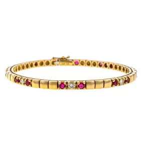 Vintage Ruby & Diamond Tennis Bracelet