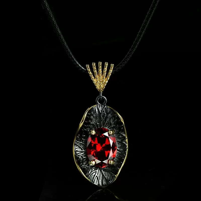 Zircon Oval Shape Pendant Necklace